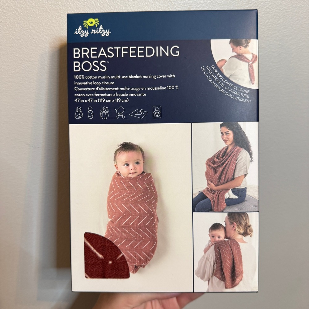 Itzy Ritzy Breastfeeding Boss 100% Cotton Muslin Multi-Use Nursing Cover Swaddle